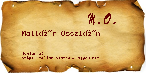 Mallár Osszián névjegykártya